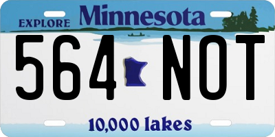MN license plate 564NOT