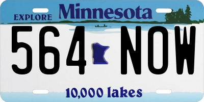MN license plate 564NOW