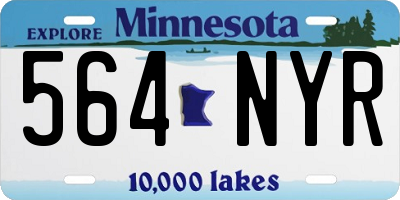 MN license plate 564NYR