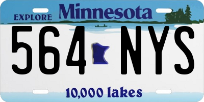 MN license plate 564NYS