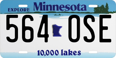 MN license plate 564OSE