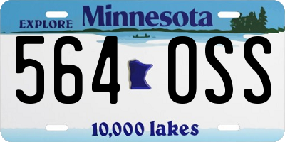 MN license plate 564OSS