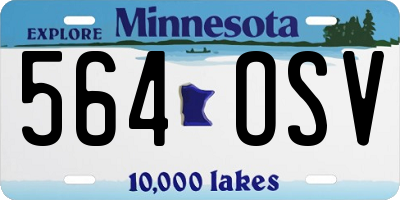 MN license plate 564OSV