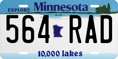 MN license plate 564RAD