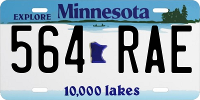 MN license plate 564RAE