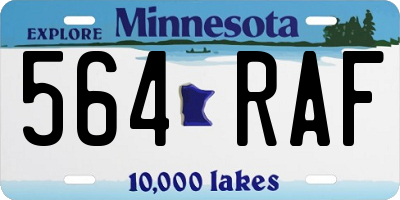 MN license plate 564RAF