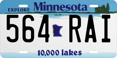 MN license plate 564RAI