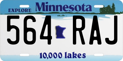 MN license plate 564RAJ