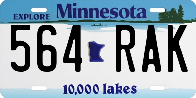 MN license plate 564RAK