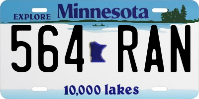 MN license plate 564RAN