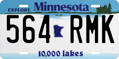 MN license plate 564RMK
