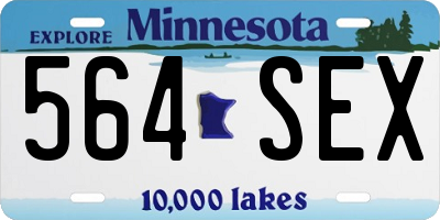 MN license plate 564SEX