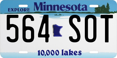 MN license plate 564SOT