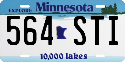 MN license plate 564STI