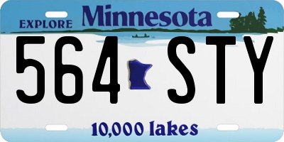 MN license plate 564STY