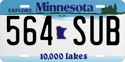 MN license plate 564SUB