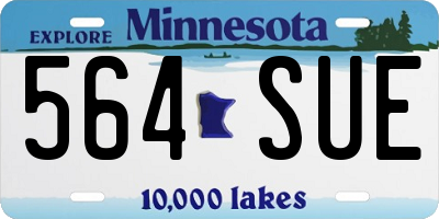 MN license plate 564SUE