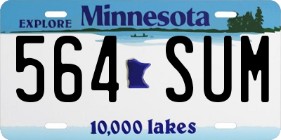 MN license plate 564SUM