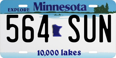 MN license plate 564SUN
