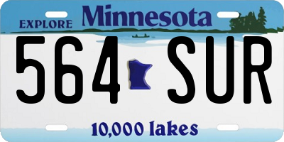 MN license plate 564SUR