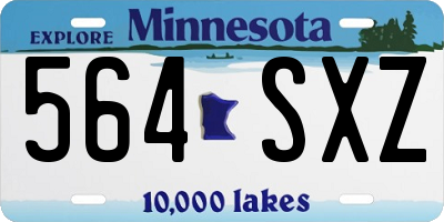 MN license plate 564SXZ