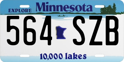MN license plate 564SZB