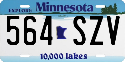 MN license plate 564SZV