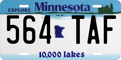 MN license plate 564TAF