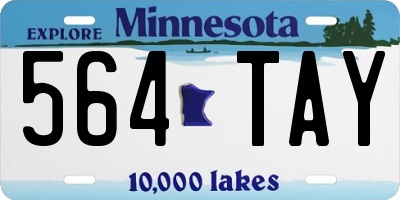MN license plate 564TAY