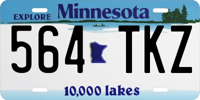 MN license plate 564TKZ