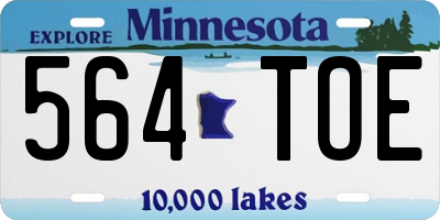 MN license plate 564TOE