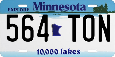 MN license plate 564TON