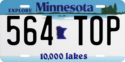 MN license plate 564TOP