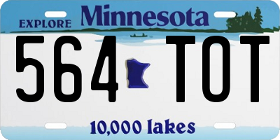 MN license plate 564TOT