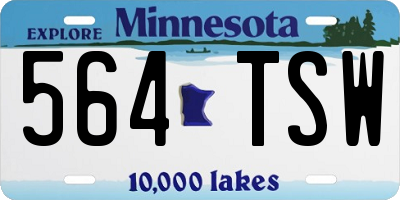 MN license plate 564TSW