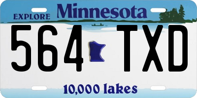 MN license plate 564TXD