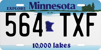 MN license plate 564TXF