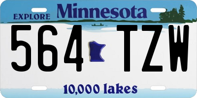 MN license plate 564TZW