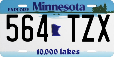 MN license plate 564TZX