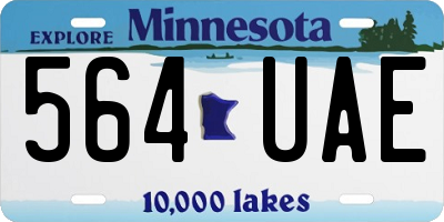 MN license plate 564UAE