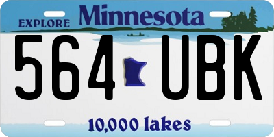 MN license plate 564UBK