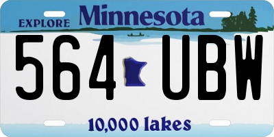 MN license plate 564UBW