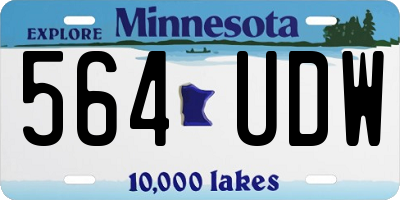 MN license plate 564UDW