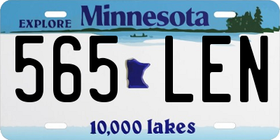 MN license plate 565LEN