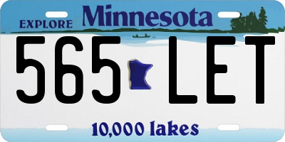 MN license plate 565LET