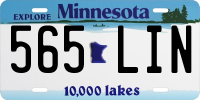 MN license plate 565LIN