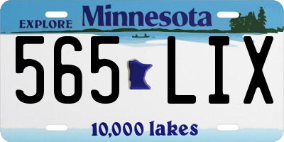 MN license plate 565LIX