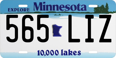 MN license plate 565LIZ