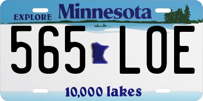 MN license plate 565LOE