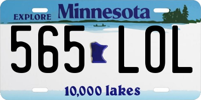 MN license plate 565LOL